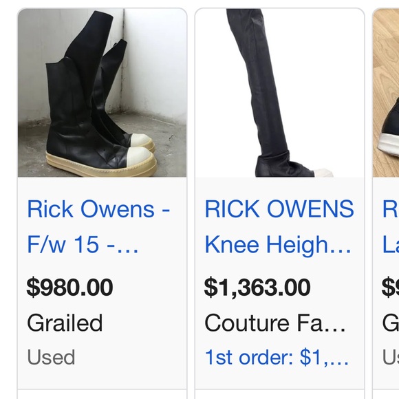 RICK OWENS knee high Stocking Boots - Picture 13 of 13